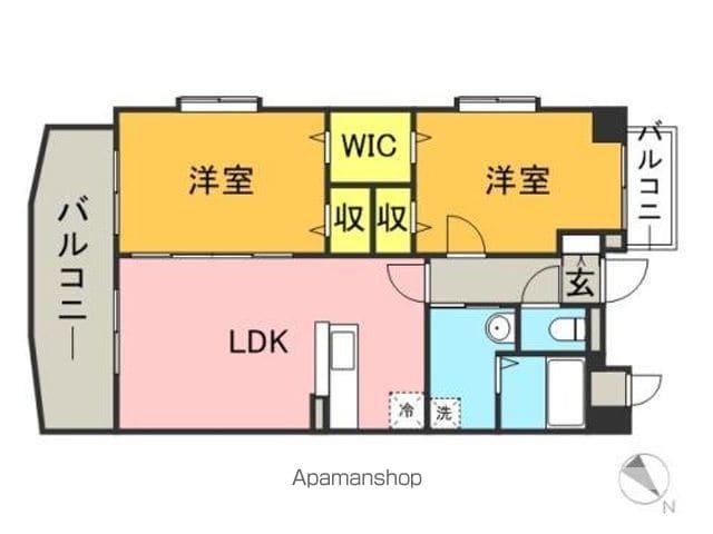 GOODHILL筥松(2LDK/2階)の間取り写真