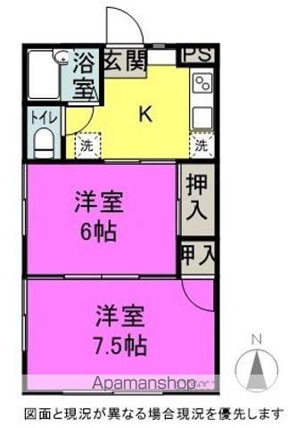 メイ・ベルⅠ(2K/1階)の間取り写真