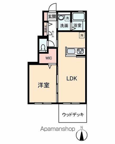 ユーハイム(1LDK/1階)の間取り写真