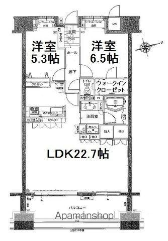 ポレスター飯能(2LDK/14階)の間取り写真