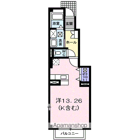 アール・ド・ヴィーヴルC(ワンルーム/1階)の間取り写真
