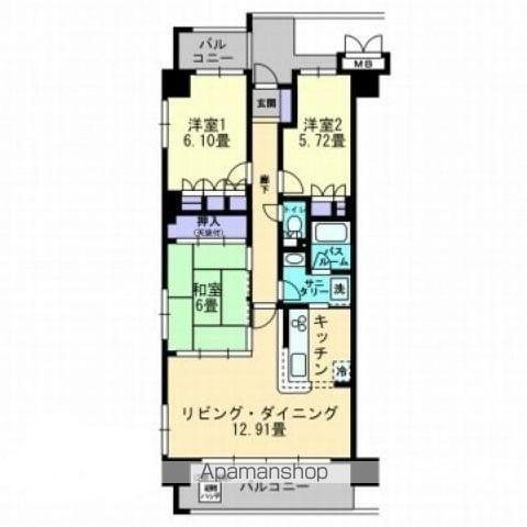 アルファステイツ今里公園(3LDK/2階)の間取り写真