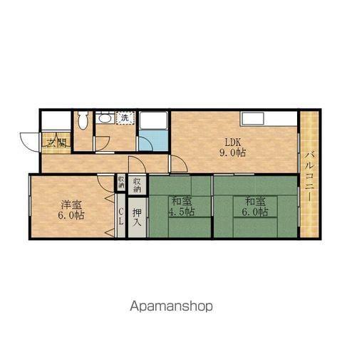 中谷MXー2(3DK/1階)の間取り写真