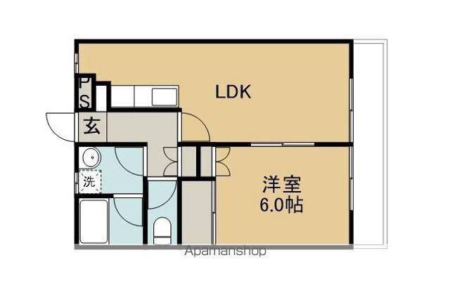 ホワイト・キャッスル(1LDK/1階)の間取り写真