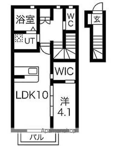 ノースヒルズ(1LDK/2階)の間取り写真