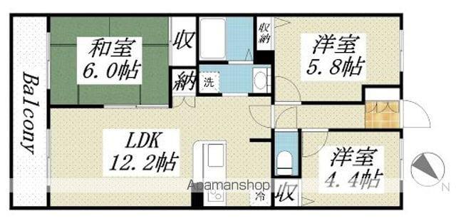 サンライズマンション岩出Ⅴ壱番館 403号(3LDK/4階)の間取り写真