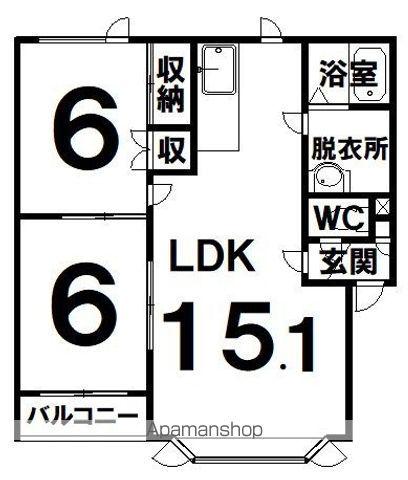 レジデンスプレール(2LDK/2階)の間取り写真