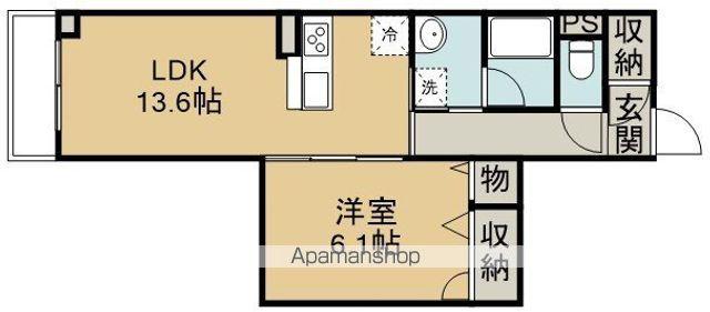 アンシエント(1LDK/1階)の間取り写真