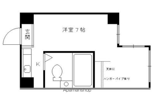 プリズン北村(ワンルーム/2階)の間取り写真