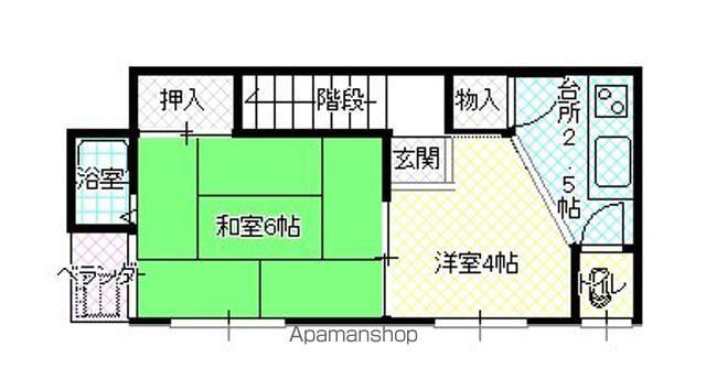 勝浦アパート(2K/2階)の間取り写真