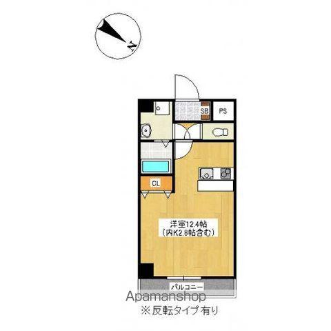 ヴェルベルヴィ(ワンルーム/3階)の間取り写真