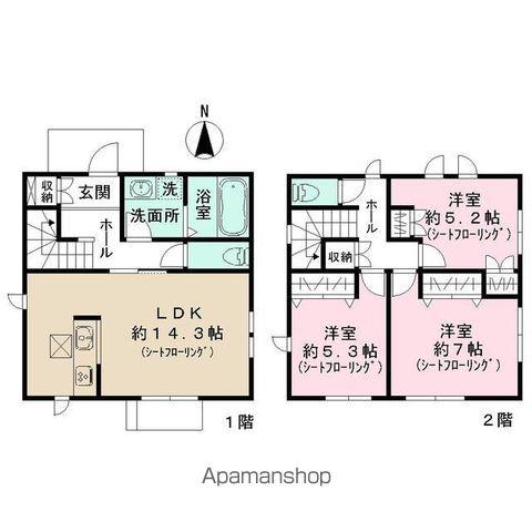 東武鉄道東上線 上板橋駅 徒歩8分 2階建 築1年(3LDK)の間取り写真