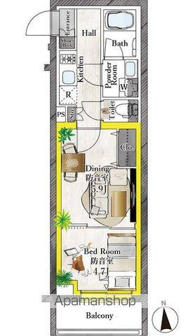 プラネソシエプラス桜台(1DK/3階)の間取り写真