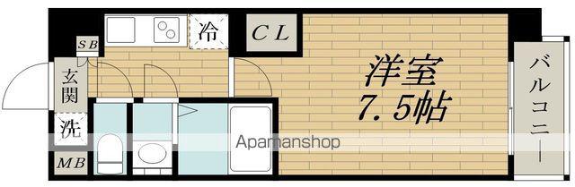 リッツ加島(1K/13階)の間取り写真