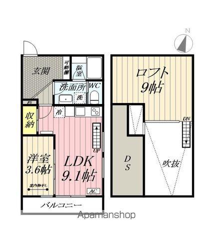 NYANCL-八潮垳-(1LDK/2階)の間取り写真