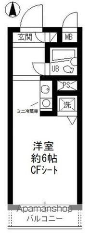 ビクセル武蔵関(ワンルーム/1階)の間取り写真