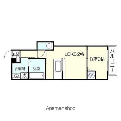ドレッセ草牟田(1LDK/1階)の間取り写真
