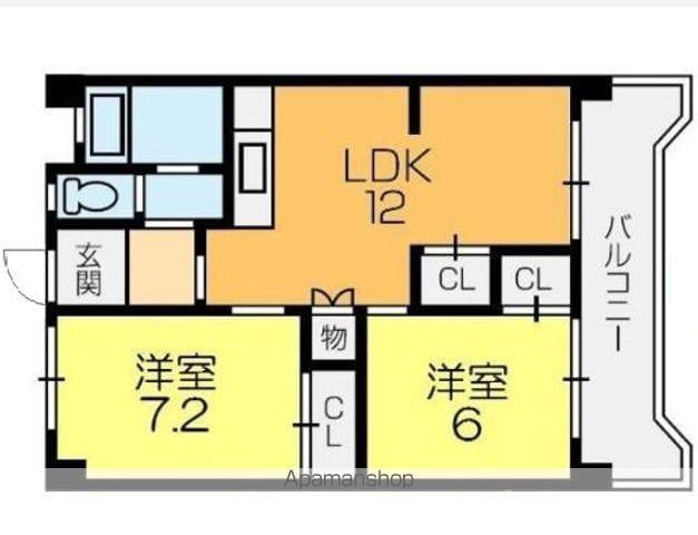 ニック石手(2LDK/4階)の間取り写真