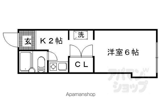 パインフィールド北白川I(1K/1階)の間取り写真