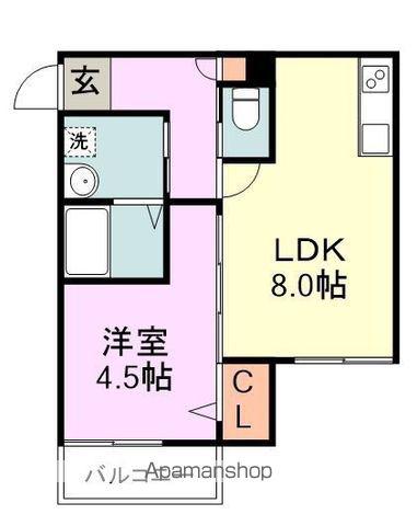 PHOENIX香椎駅前(1LDK/3階)の間取り写真