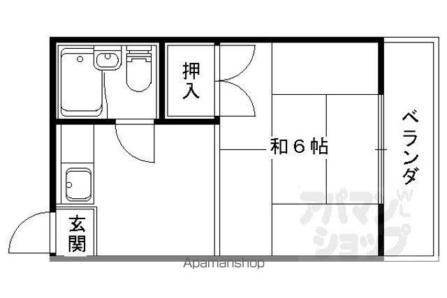 WYNN御陵(1K/2階)の間取り写真
