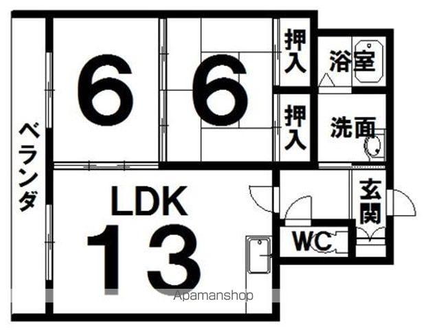 スカイハウス宮本(2LDK/2階)の間取り写真