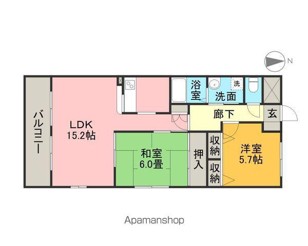 シティガーデン小碓(2LDK/3階)の間取り写真
