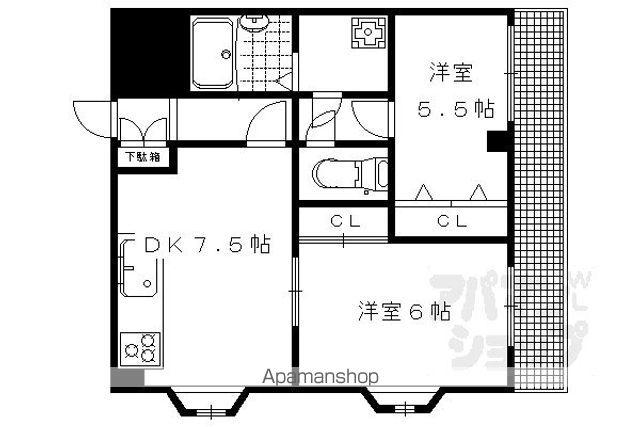 EIKOハイツ(2DK/1階)の間取り写真