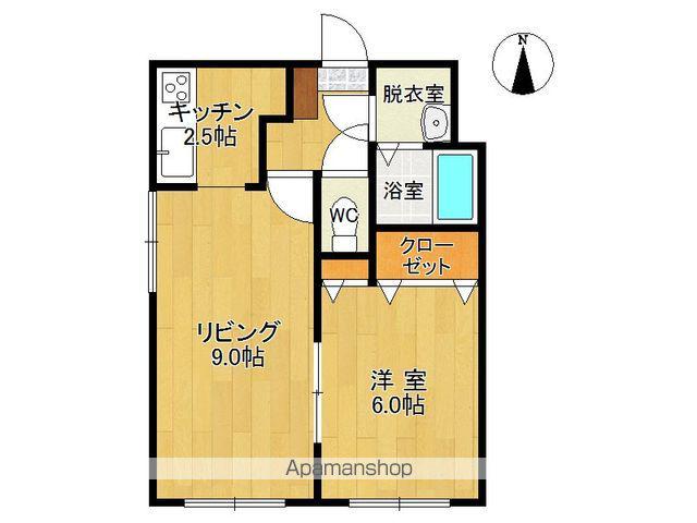 リバティカツヒラⅡ(1LDK/3階)の間取り写真