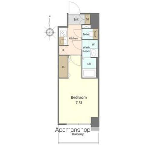 SーRESIDENCE亀島駅前ASCENTキャンペー(1K/2階)の間取り写真