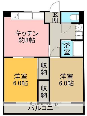 サンパル冬頭Ⅱ(2DK/3階)の間取り写真