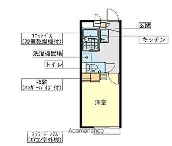 レオパレスプリマベーラ(1K/1階)の間取り写真