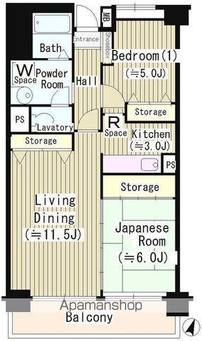 クリケットヒル富ケ谷(2LDK/2階)の間取り写真