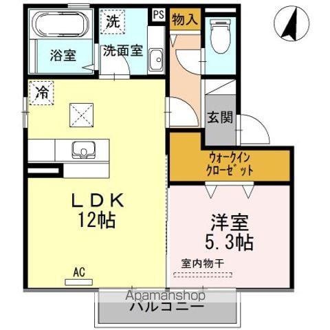 アーバン大悟法Ⅱ(1LDK/1階)の間取り写真