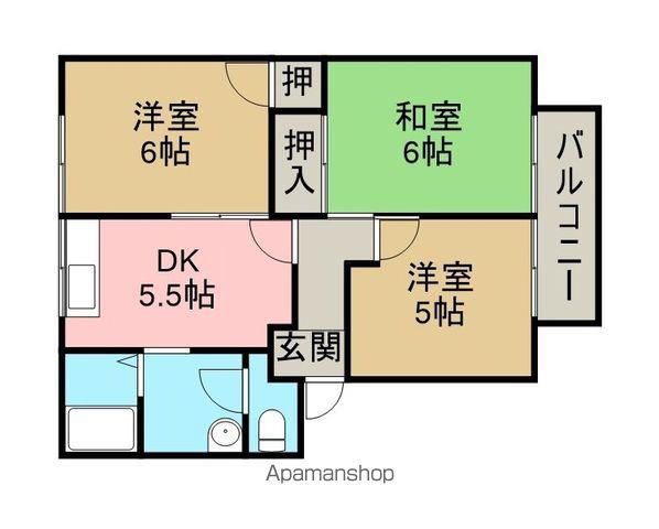 グランヒル中村(3DK/2階)の間取り写真