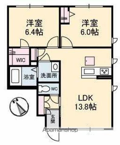 シャーメゾンガーデンズK C棟(2LDK/1階)の間取り写真