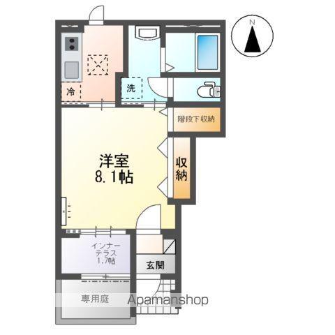 パリスM(1K/1階)の間取り写真