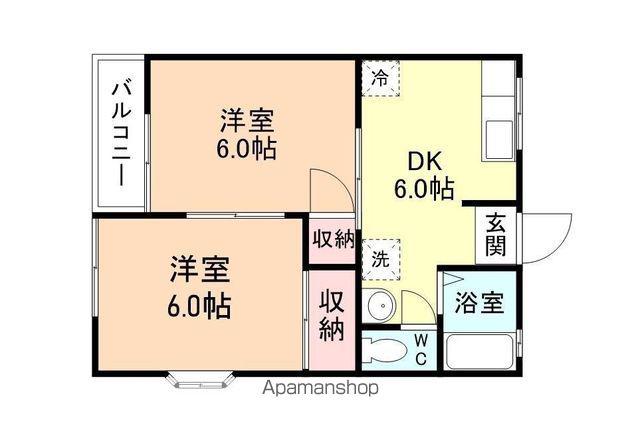 ソルシェ・K A(2DK/2階)の間取り写真