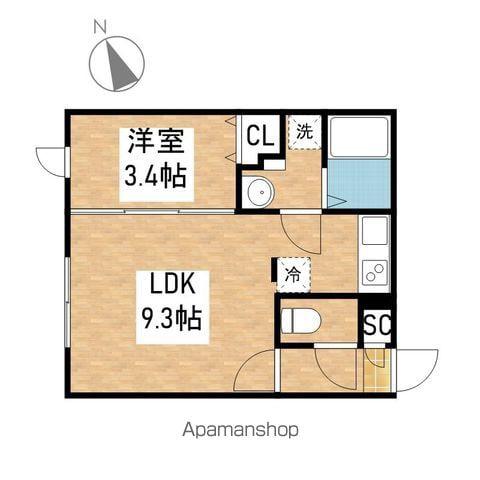 QUADOR鶴舞(1LDK/4階)の間取り写真