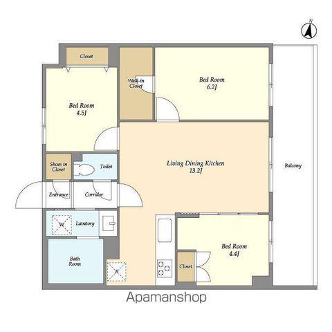 メゾンドオンディーヌ(3LDK/3階)の間取り写真