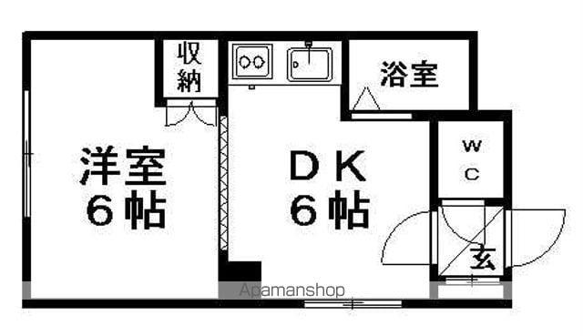 アビアシオン壱番館(1DK/5階)の間取り写真