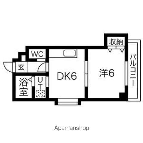 シュヴェルニー北円山(1DK/5階)の間取り写真