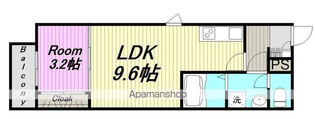 LECOCON春日井Ⅲ(1LDK/1階)の間取り写真