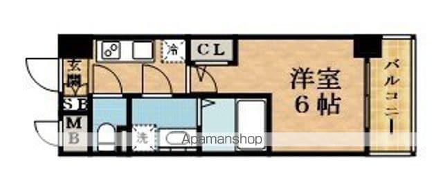 エスリードレジデンス梅田グランゲート(1K/15階)の間取り写真