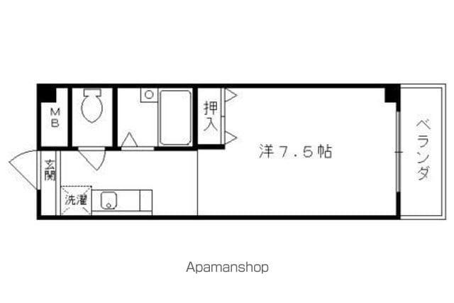 プリマード 御陵(1K/1階)の間取り写真