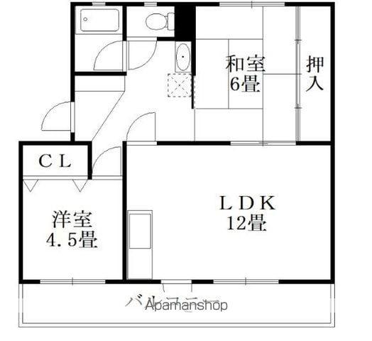 第1三宅ビル(2LDK/4階)の間取り写真