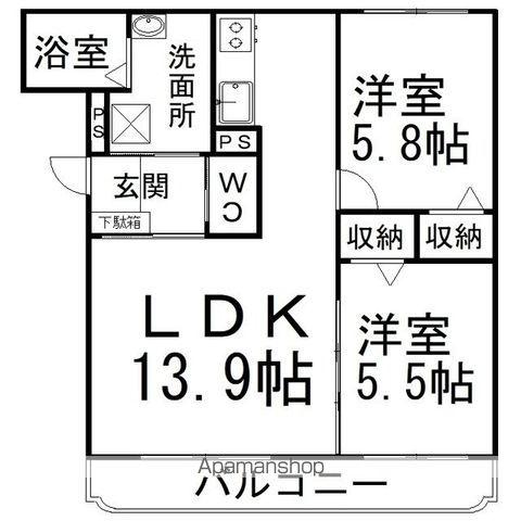 サンクレール常盤(2LDK/1階)の間取り写真
