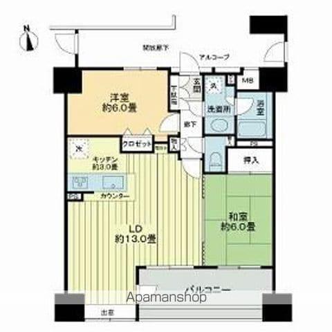 ダイアパレス榴岡CORTY(2LDK/4階)の間取り写真