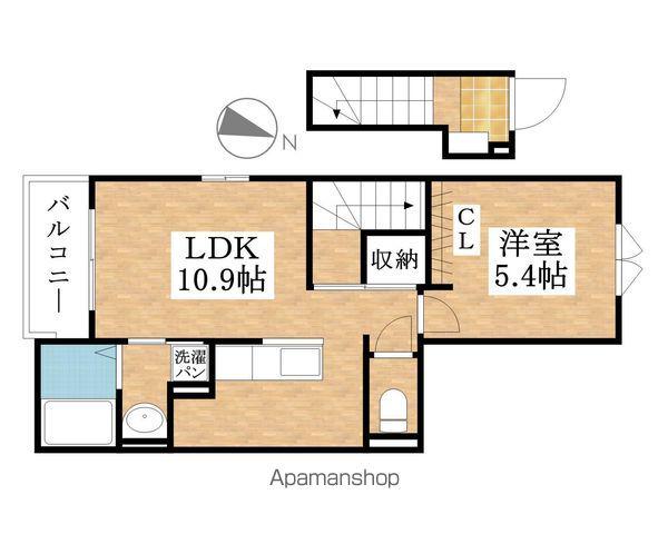 シュティル(1LDK/2階)の間取り写真