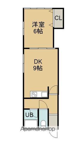 コーポサンファミリー(1DK/3階)の間取り写真